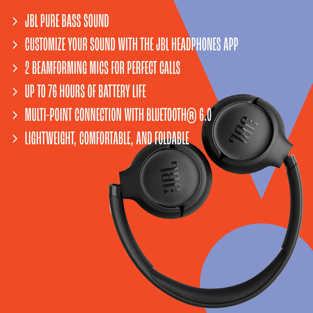 JBL Tune 530BT – Casque Bluetooth Sans Fil | 76h d'autonomie & Son Pure Bass