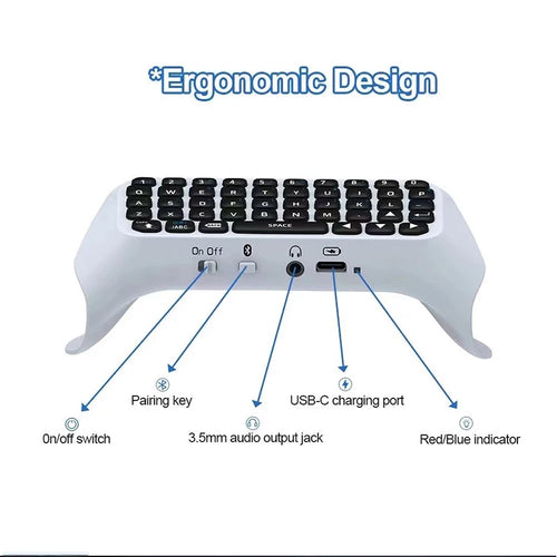 Clavier Bluetooth PS5 ChatPad – Saisie Rapide Sans Fil pour Manette PlayStation 5