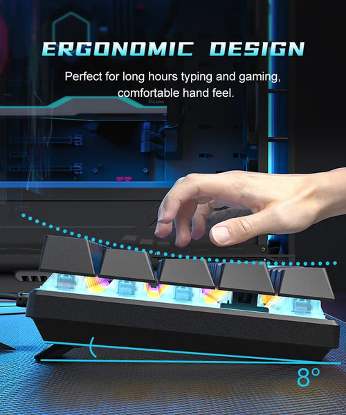 Clavier Mécanique Gaming 60% RGB – Compact Blanc | PC, Laptop & Bureau