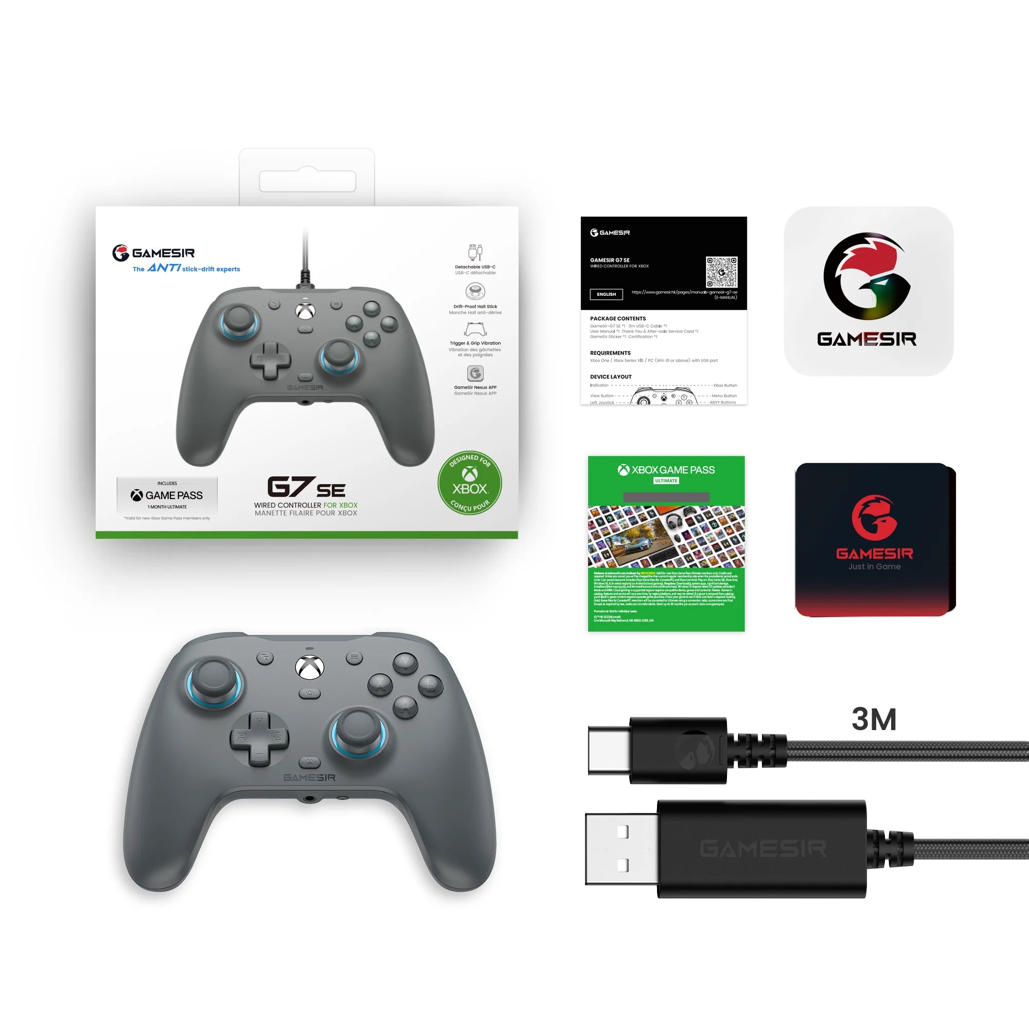 GameSir G7 SE – Manette Xbox Filaire Hall Effect | Xbox Series X/S & One
