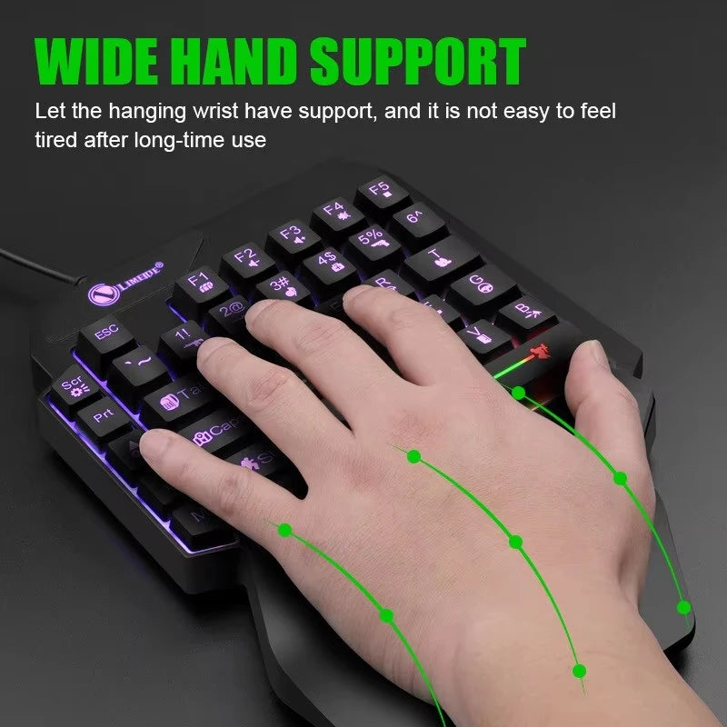 Clavier Gaming Une Main 35 Touches RGB – USB Ultra-Slim Rétroéclairé