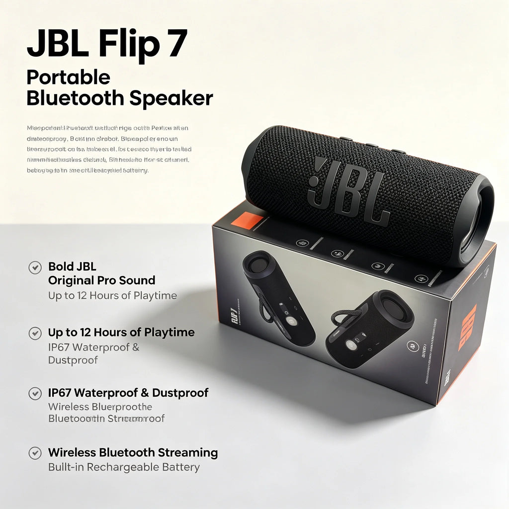JBL Flip 7 – Enceinte Bluetooth Portable | Charge USB-C Rapide 15 Min
