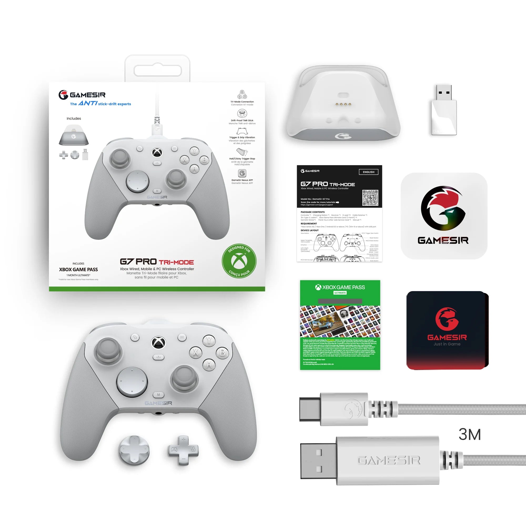 GameSir G7 Pro – Manette Xbox Filaire avec Station de Charge | Xbox Series X/S, One, Steam & PC