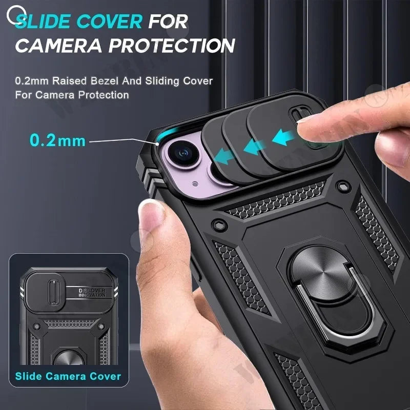 Coque iPhone Heavy Duty 360° avec Béquille – Compatible iPhone 17 à 7 & SE