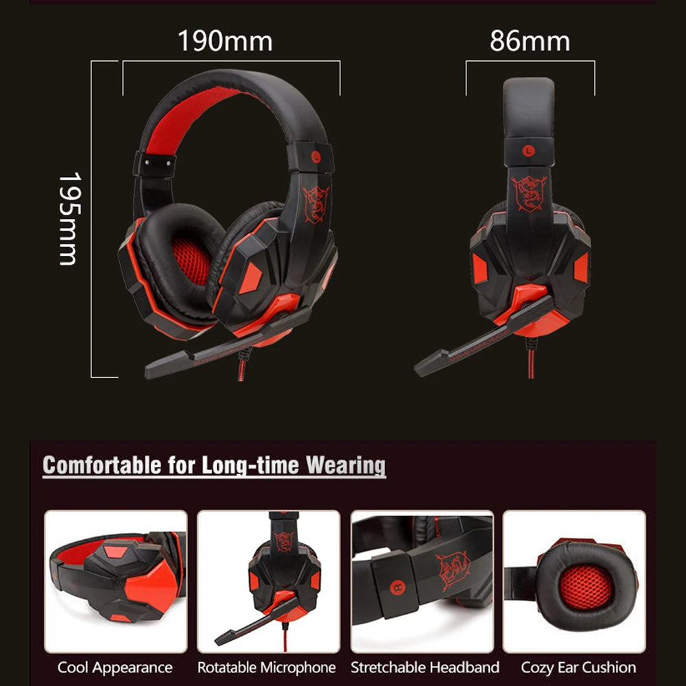 Casque Gaming Filaire 3.5mm – Bass Stéréo & Micro | PS4, Xbox, Switch, PC