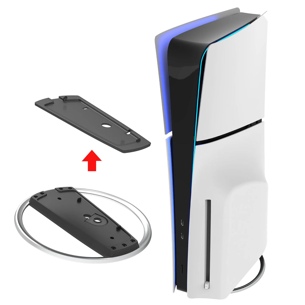 Support Vertical PS5 Slim – Socle Métal avec Vis | Disc & Digital Edition