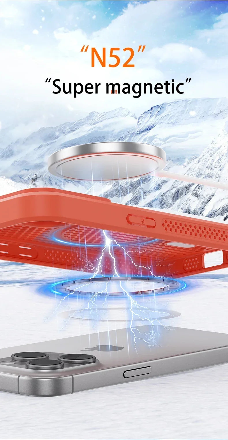 Coque iPhone Respirante Dissipation Thermique – Compatible MagSafe | iPhone 17 à 11