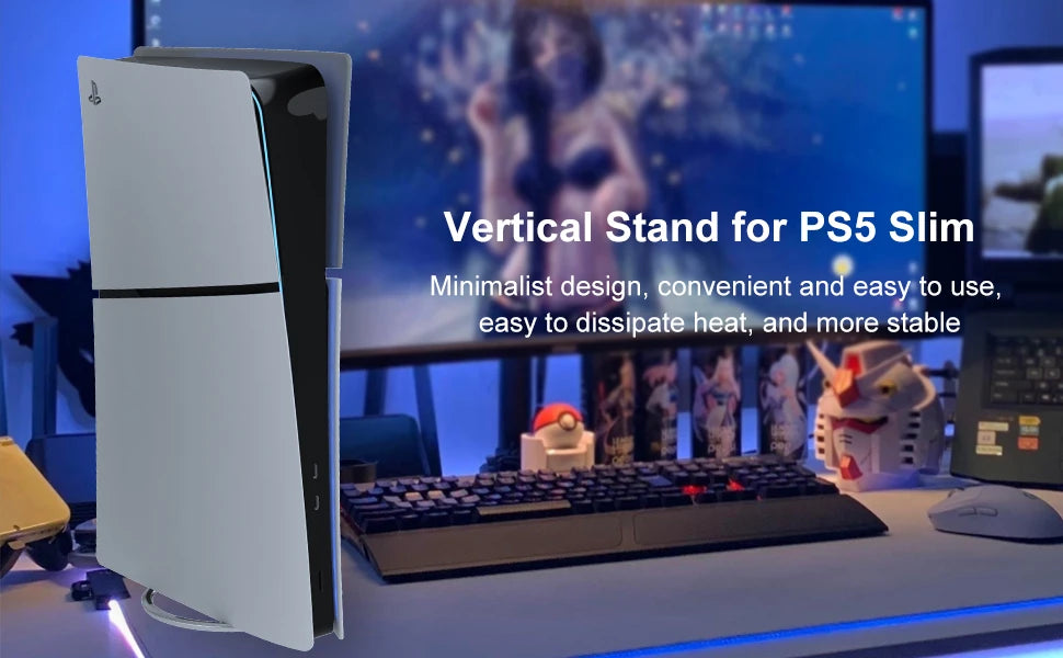 Support Vertical PS5 Slim – Socle Métal avec Vis | Disc & Digital Edition