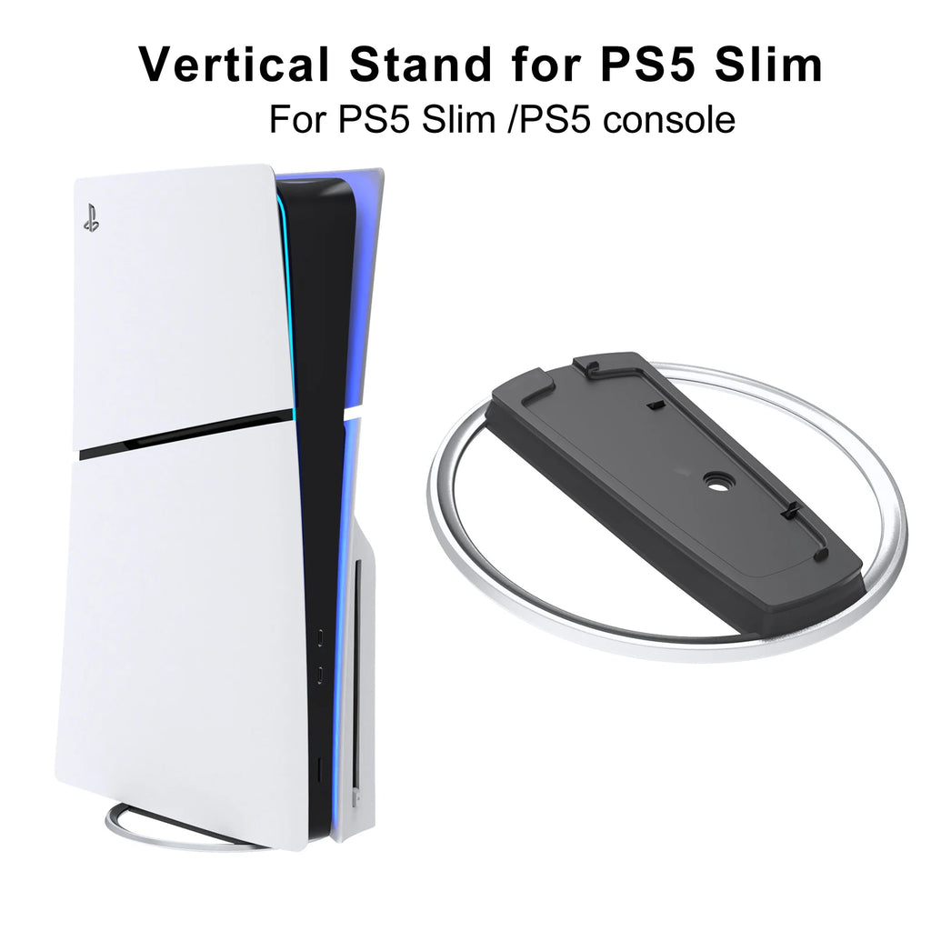 Support Vertical PS5 Slim – Socle Métal avec Vis | Disc & Digital Edition