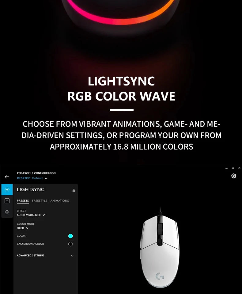 Logitech G102 – Souris Gaming 85g Filaire | Précision & Confort