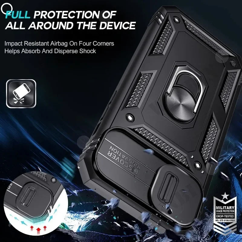 Coque iPhone Heavy Duty 360° avec Béquille – Compatible iPhone 17 à 7 & SE