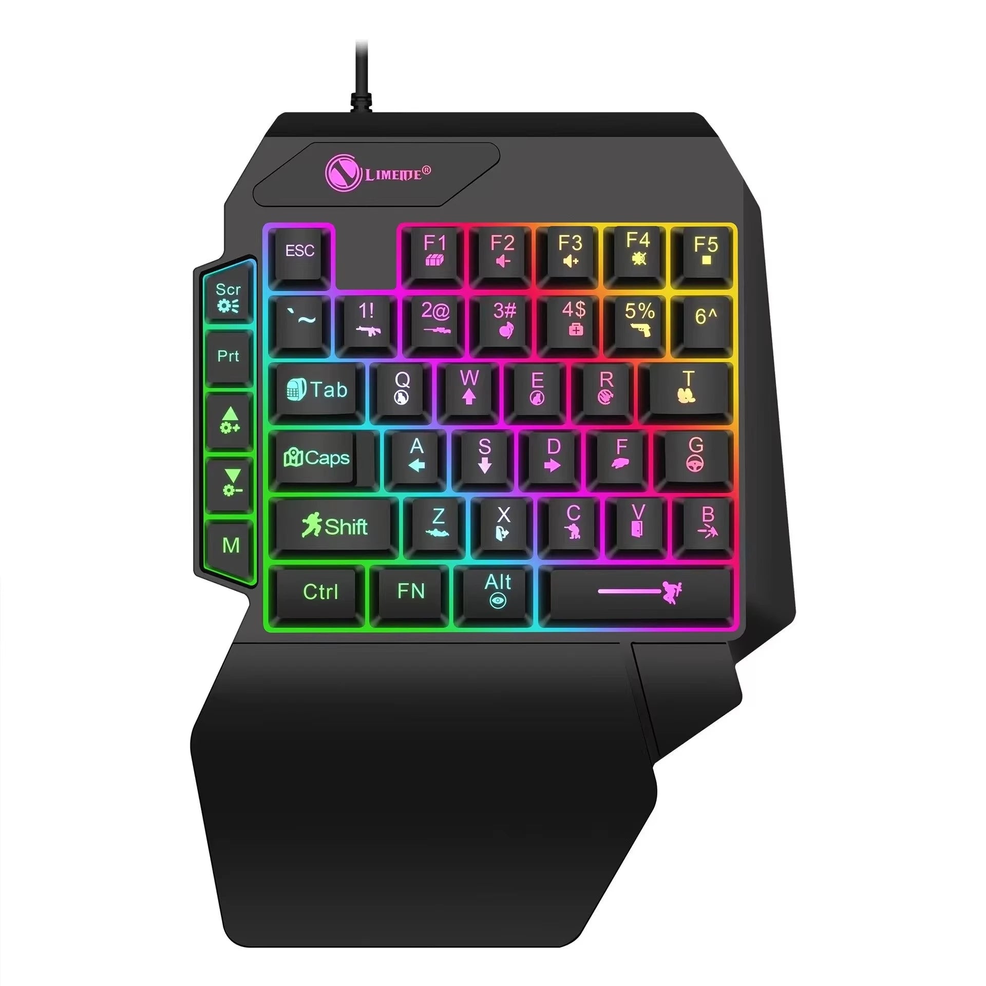Clavier Gaming Une Main 35 Touches RGB – USB Ultra-Slim Rétroéclairé