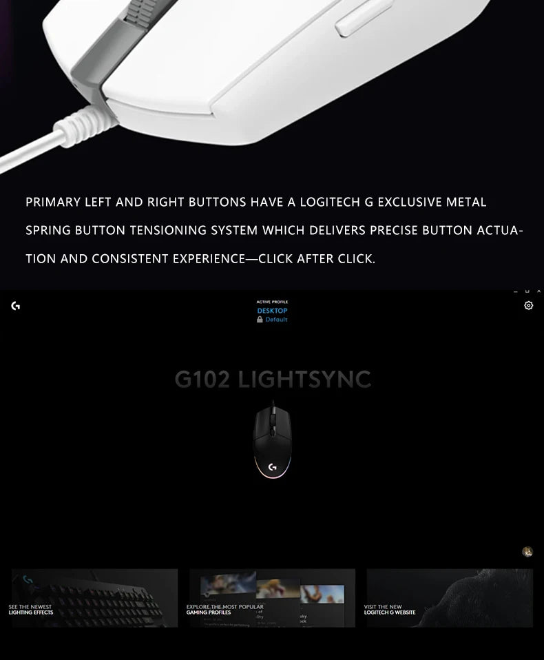 Logitech G102 – Souris Gaming 85g Filaire | Précision & Confort