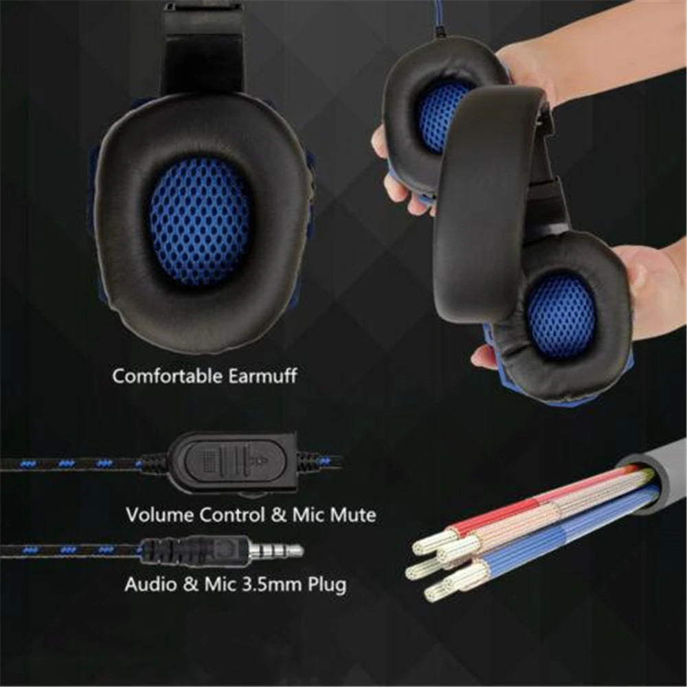 Casque Gaming Filaire 3.5mm – Bass Stéréo & Micro | PS4, Xbox, Switch, PC