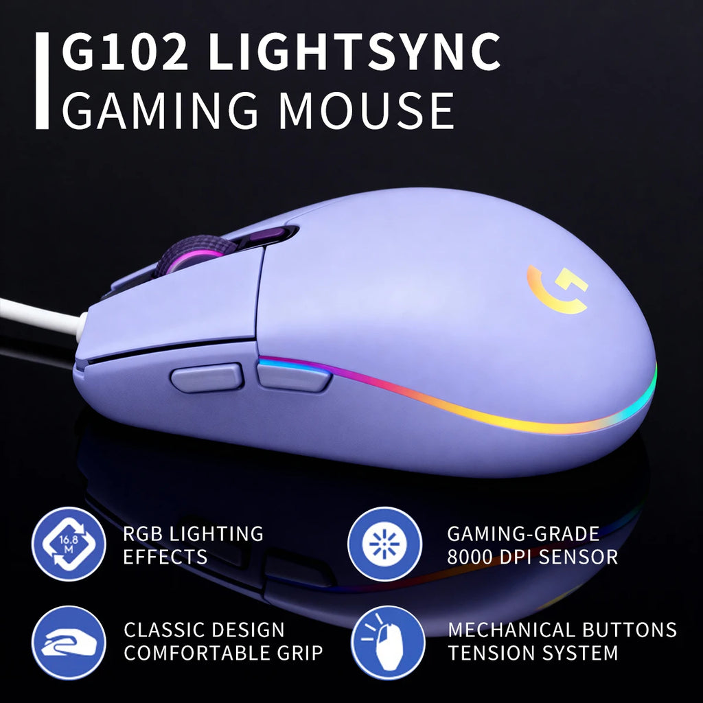 Logitech G102 – Souris Gaming 85g Filaire | Précision & Confort