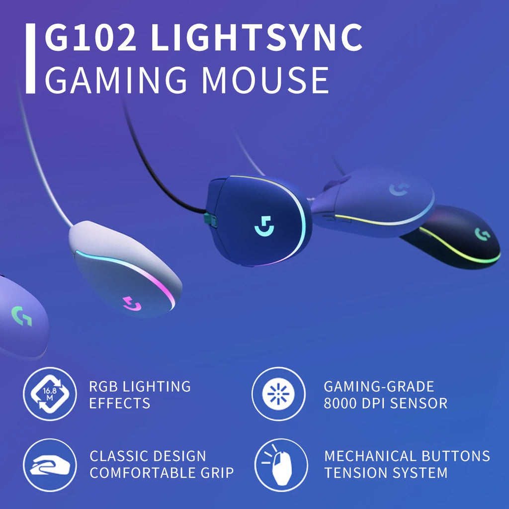 Logitech G102 – Souris Gaming 85g Filaire | Précision & Confort