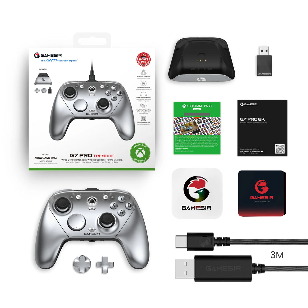 GameSir G7 Pro – Manette Xbox Filaire avec Station de Charge | Xbox Series X/S, One, Steam & PC