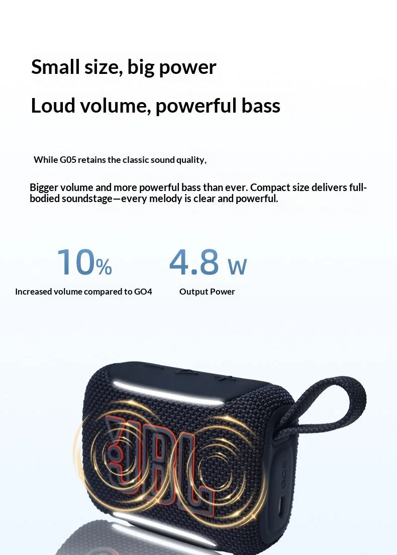 JBL GO5 – Mini Enceinte Bluetooth Compacte | Basses Profondes & Son Stable