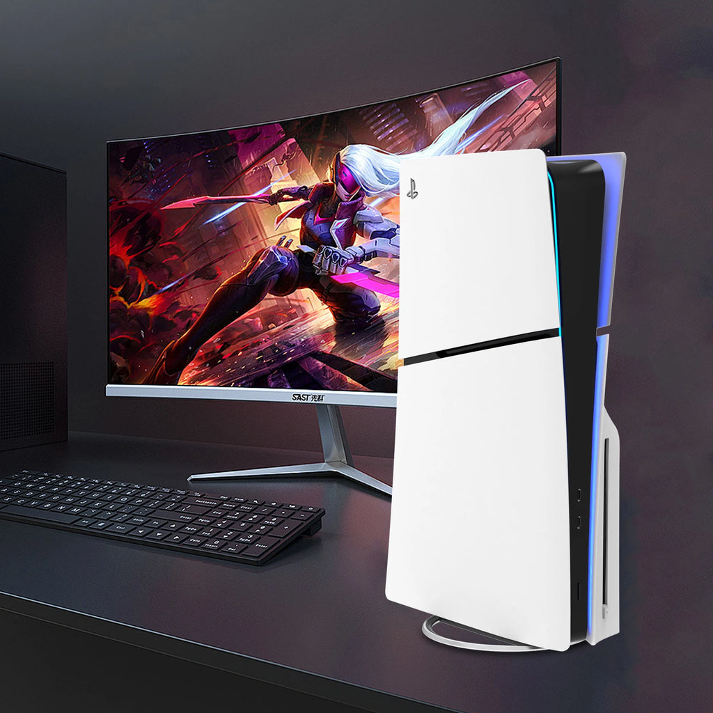 Support Vertical PS5 Slim – Socle Métal avec Vis | Disc & Digital Edition