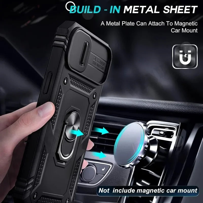 Coque iPhone Heavy Duty 360° avec Béquille – Compatible iPhone 17 à 7 & SE